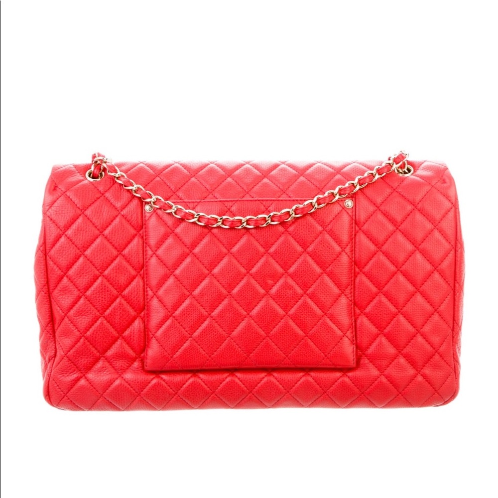 *** SOLD *** Chanel XXL Airline Flap Bag red Gold - Picture 4 of 11